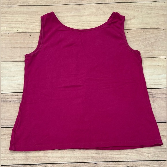 Lands' End Women's Fuchsia cotton Tank Top/size MP - Picture 5 of 6